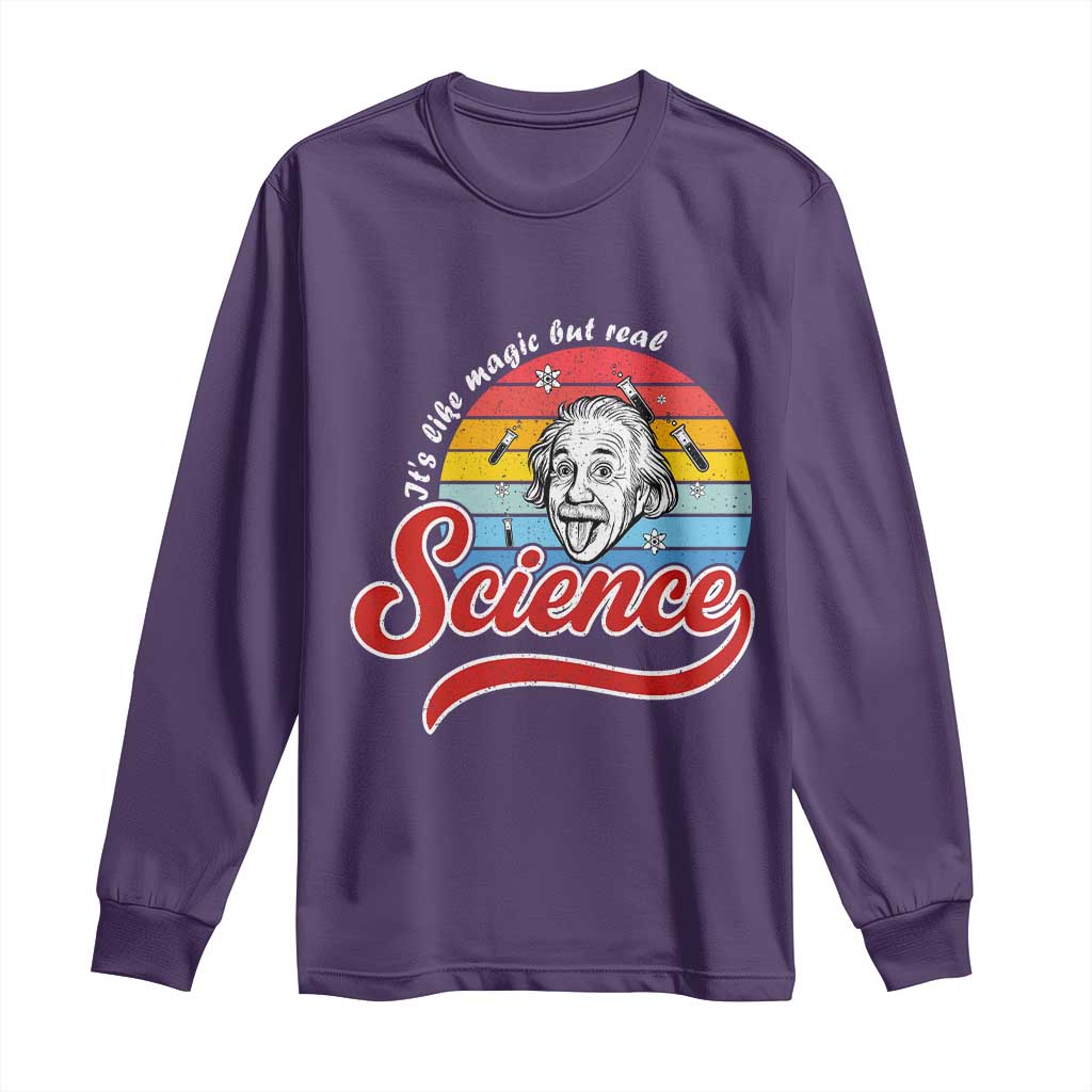 Science It Is Like Magic But Real Long Sleeve Shirt Funny Science Teacher TS14 Purple Print Your Wear