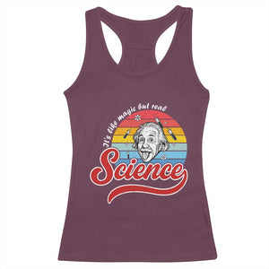 Science It Is Like Magic But Real Racerback Tank Top Funny Science Teacher TS14 Maroon Print Your Wear