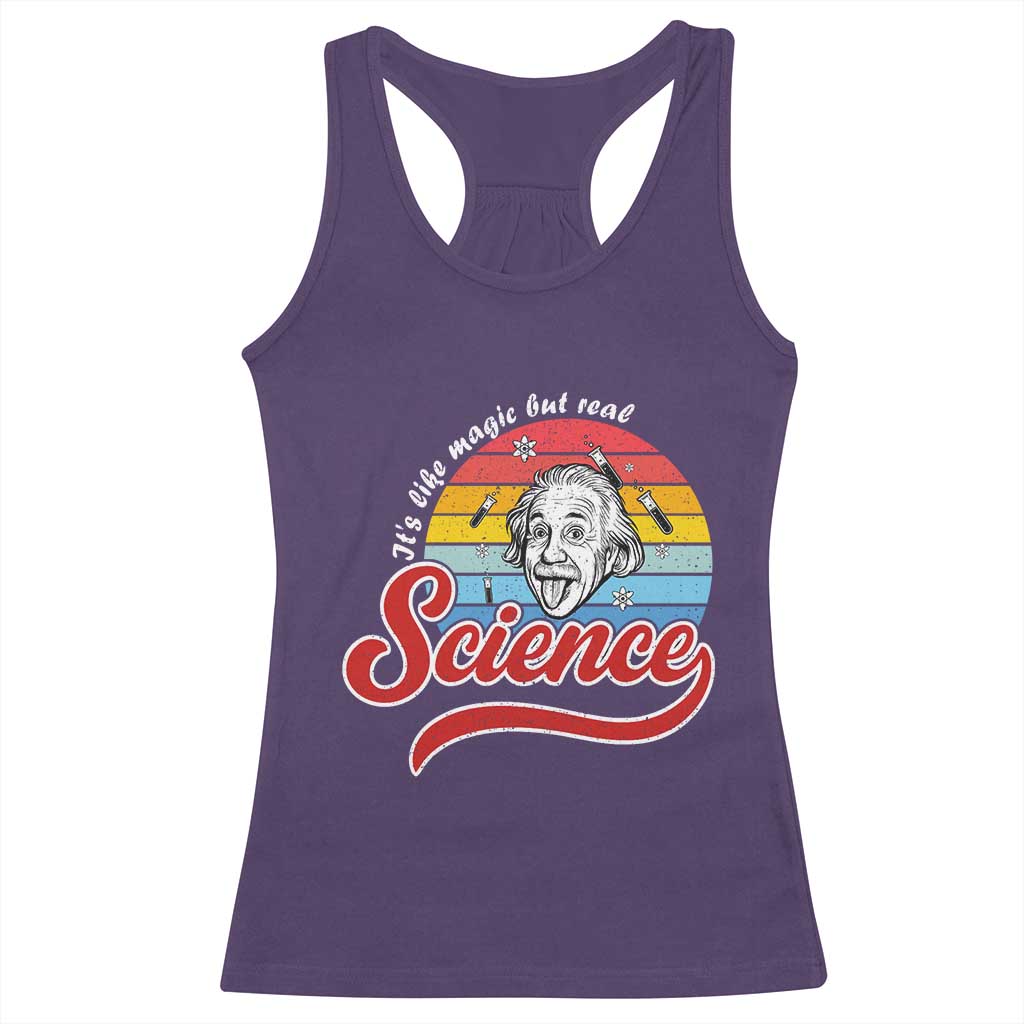 Science It Is Like Magic But Real Racerback Tank Top Funny Science Teacher TS14 Purple Print Your Wear