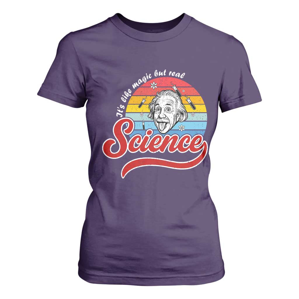 Science It Is Like Magic But Real T Shirt For Women Funny Science Teacher TS14 Purple Print Your Wear