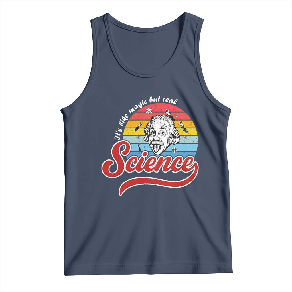 Science It Is Like Magic But Real Tank Top Funny Science Teacher TS14 Navy Print Your Wear