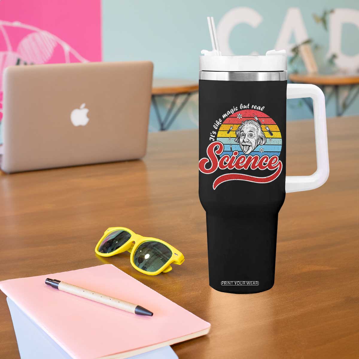 Science It Is Like Magic But Real Tumbler With Handle Funny Science Teacher TS14 Print Your Wear