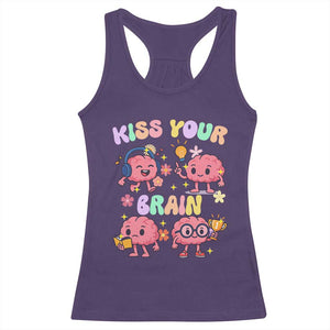 Kiss Your Brain Racerback Tank Top Funny Teacher TS14 Purple Print Your Wear