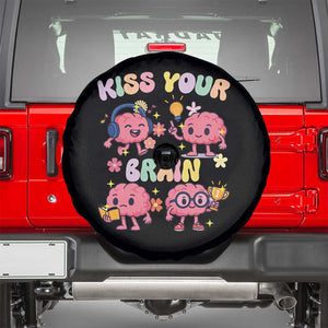 Kiss Your Brain Spare Tire Cover Funny Teacher TS14 Black Print Your Wear