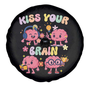 Kiss Your Brain Spare Tire Cover Funny Teacher TS14 Print Your Wear
