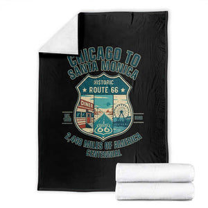 Route Highway 66 Chicago Santa Monica Vintage America Road Trip Throw Blanket