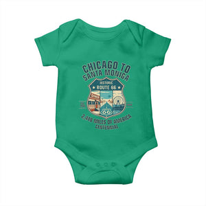 Route Highway 66 Chicago Santa Monica Vintage America Road Trip Baby Onesie TS14 Irish Green Print Your Wear