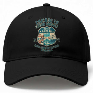 Route Highway 66 Chicago Santa Monica Vintage America Road Trip Baseball Cap