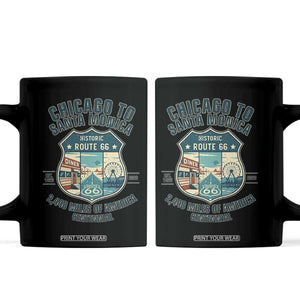 Route Highway 66 Chicago Santa Monica Vintage America Road Trip Coffee Mug