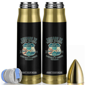 Route Highway 66 Chicago Santa Monica Vintage America Road Trip Bullet Tumbler TS14 Black Print Your Wear