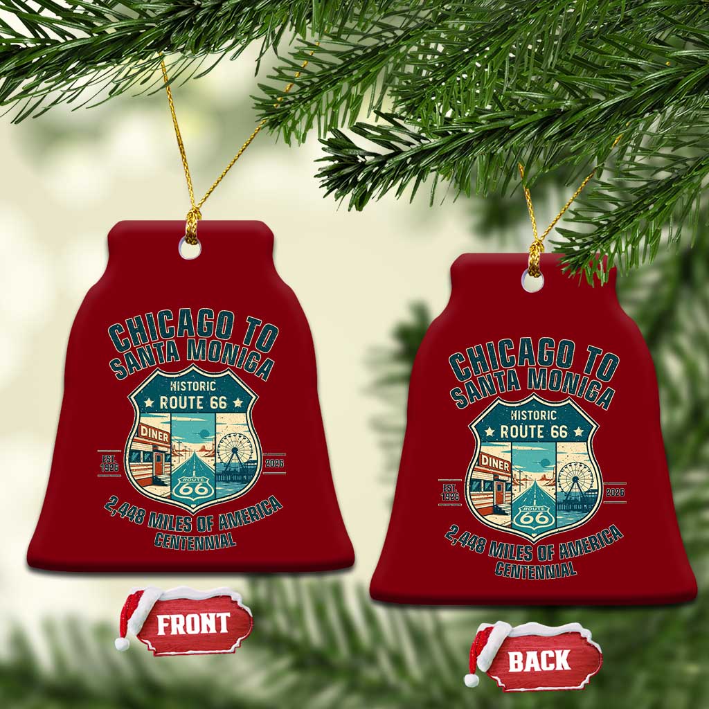 Route Highway 66 Chicago Santa Monica Vintage America Road Trip Ceramic Ornament TS14 Print Your Wear