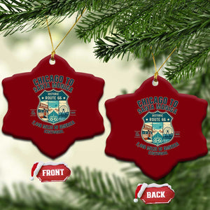 Route Highway 66 Chicago Santa Monica Vintage America Road Trip Ceramic Ornament TS14 Print Your Wear