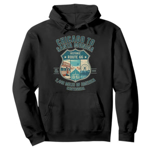 Route Highway 66 Chicago Santa Monica Vintage America Road Trip Hoodie TS14 Black Print Your Wear