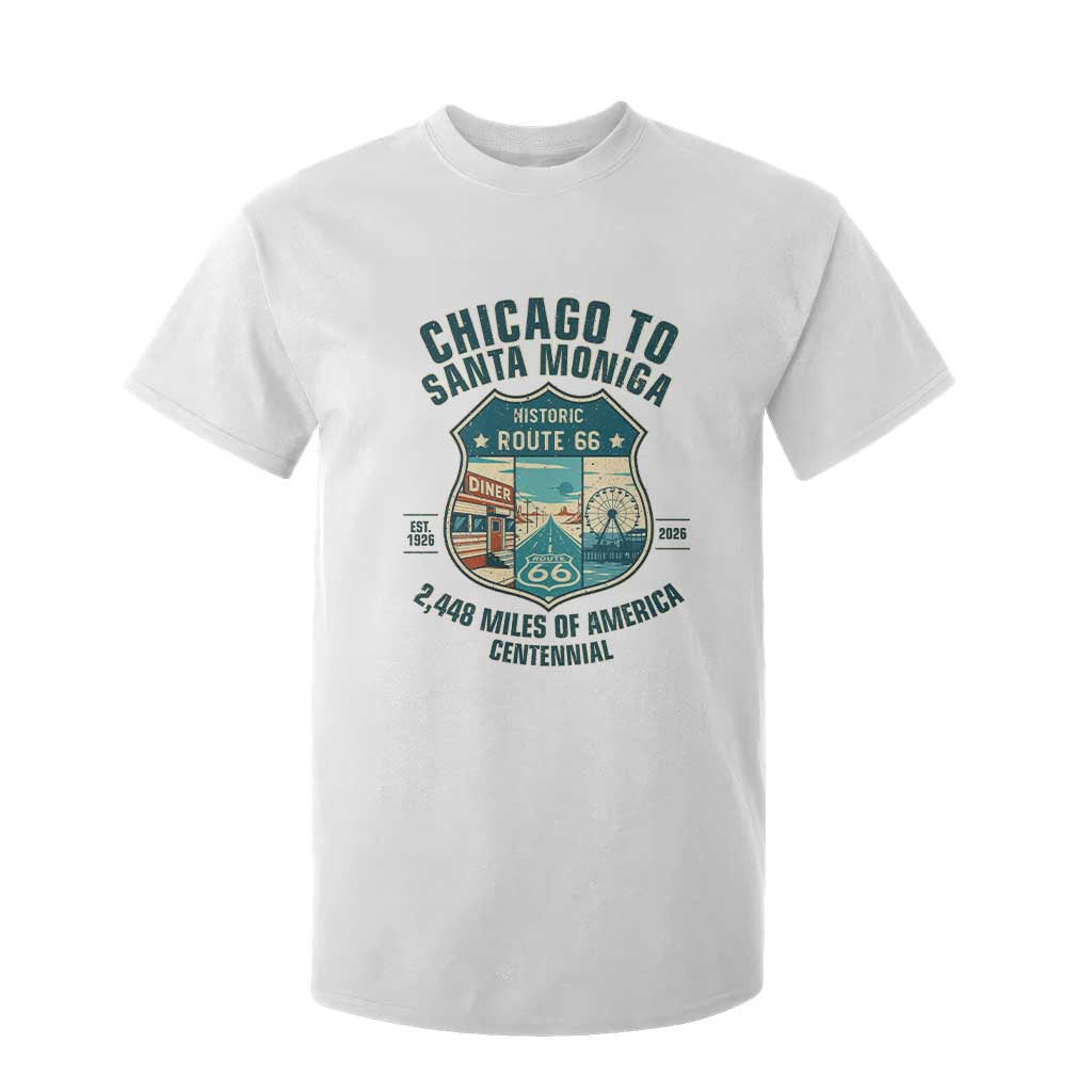 Route Highway 66 Chicago Santa Monica Vintage America Road Trip T Shirt For Kid TS14 White Print Your Wear