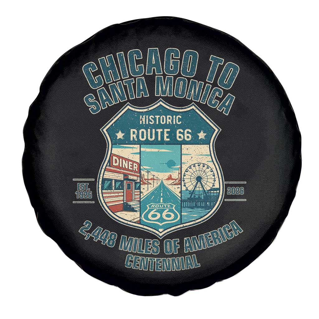 Route Highway 66 Chicago Santa Monica Vintage America Road Trip Spare Tire Cover TS14 Print Your Wear