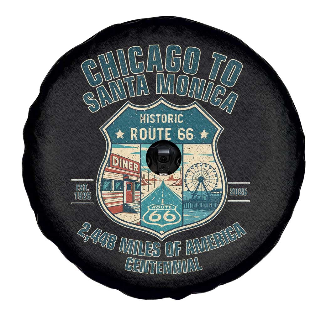 Route Highway 66 Chicago Santa Monica Vintage America Road Trip Spare Tire Cover TS14 Print Your Wear