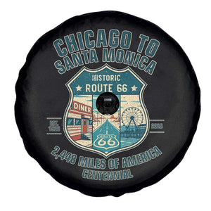 Route Highway 66 Chicago Santa Monica Vintage America Road Trip Spare Tire Cover TS14 Print Your Wear
