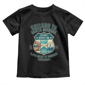 Route Highway 66 Chicago Santa Monica Vintage America Road Trip Toddler T Shirt TS14 Black Print Your Wear