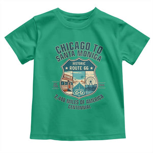 Route Highway 66 Chicago Santa Monica Vintage America Road Trip Toddler T Shirt TS14 Irish Green Print Your Wear