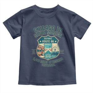 Route Highway 66 Chicago Santa Monica Vintage America Road Trip Toddler T Shirt TS14 Navy Print Your Wear