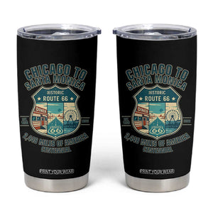 Route Highway 66 Chicago Santa Monica Vintage America Road Trip Tumbler Cup