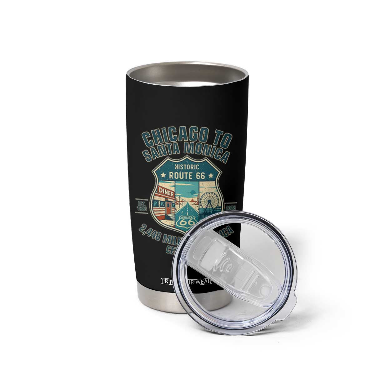 Route Highway 66 Chicago Santa Monica Vintage America Road Trip Tumbler Cup