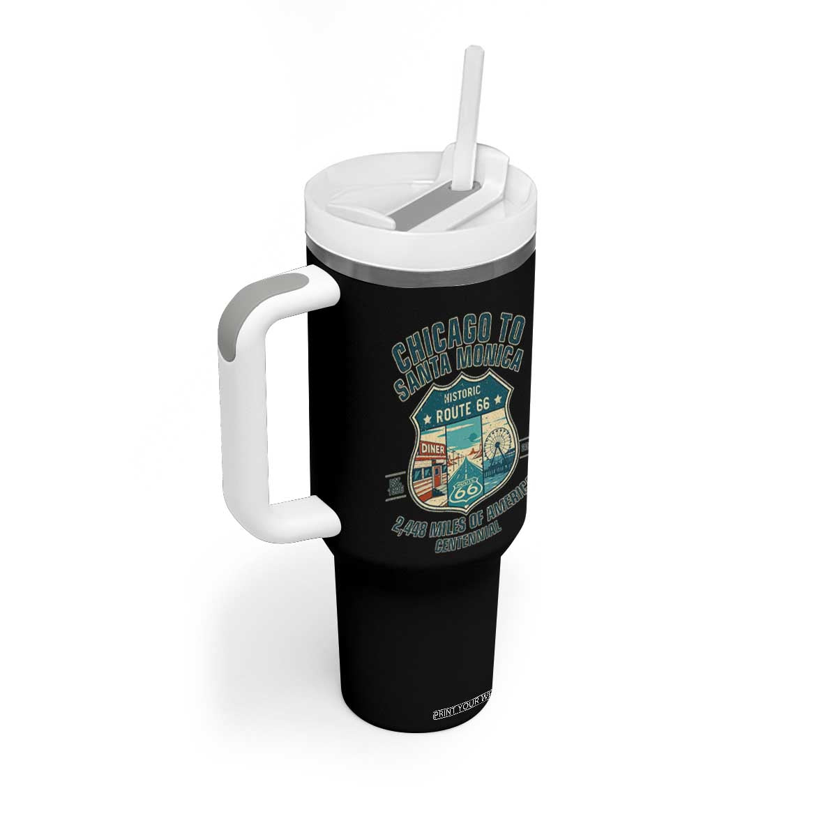 Route Highway 66 Chicago Santa Monica Vintage America Road Trip Tumbler With Handle