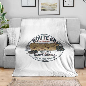 Route Highway 66 Map Chicago to Santa Monica Throw Blanket Vintage America Road Trip Americana