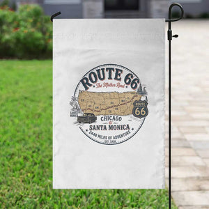 Route Highway 66 Map Chicago to Santa Monica Garden Flag Vintage America Road Trip Americana