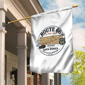 Route Highway 66 Map Chicago to Santa Monica Garden Flag Vintage America Road Trip Americana