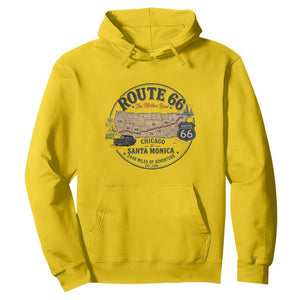 Route Highway 66 Map Chicago to Santa Monica Hoodie Vintage America Road Trip Americana