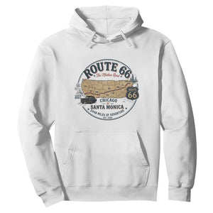 Route Highway 66 Map Chicago to Santa Monica Hoodie Vintage America Road Trip Americana