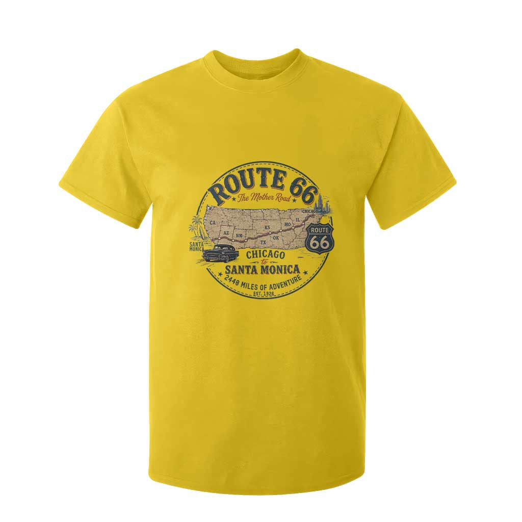 Route Highway 66 Map Chicago to Santa Monica T Shirt For Kid Vintage America Road Trip Americana