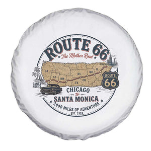 Route Highway 66 Map Chicago to Santa Monica Spare Tire Cover Vintage America Road Trip Americana TS14 Print Your Wear
