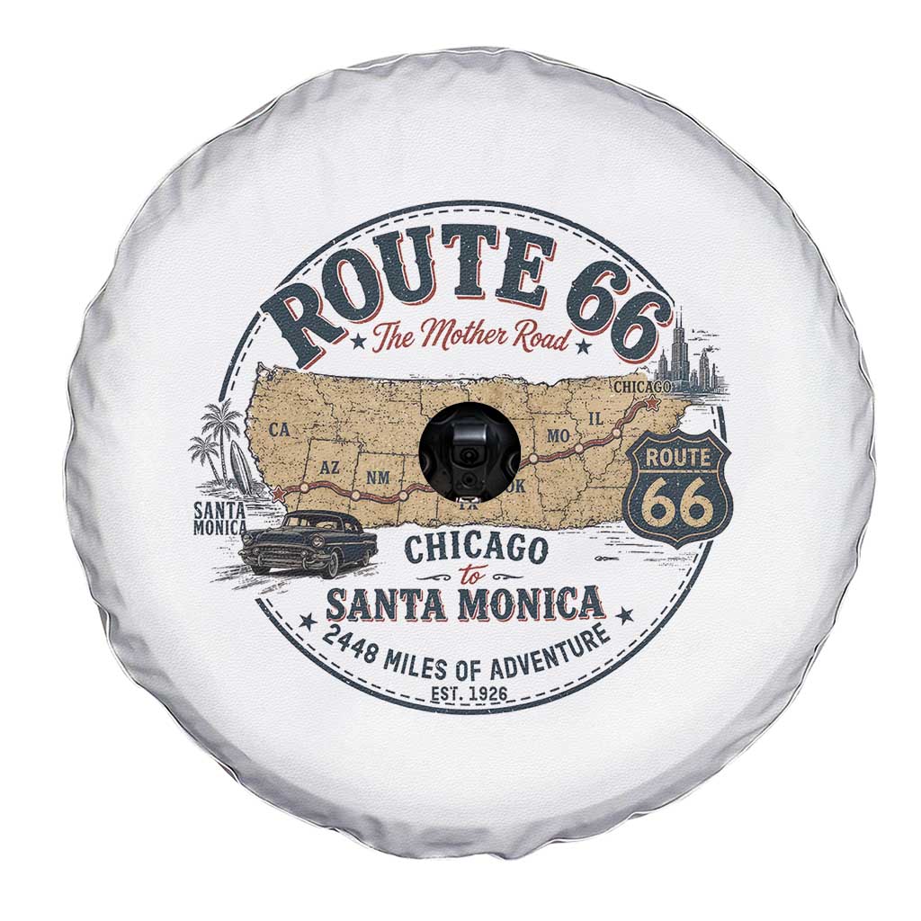 Route Highway 66 Map Chicago to Santa Monica Spare Tire Cover Vintage America Road Trip Americana TS14 Print Your Wear
