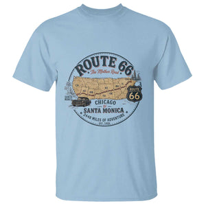 Route Highway 66 Map Chicago to Santa Monica T Shirt Vintage America Road Trip Americana