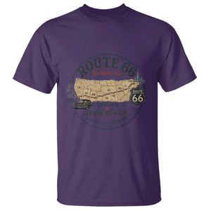 Route Highway 66 Map Chicago to Santa Monica T Shirt Vintage America Road Trip Americana