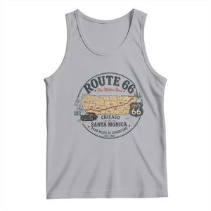 Route Highway 66 Map Chicago to Santa Monica Tank Top Vintage America Road Trip Americana