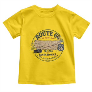 Route Highway 66 Map Chicago to Santa Monica Toddler T Shirt Vintage America Road Trip Americana