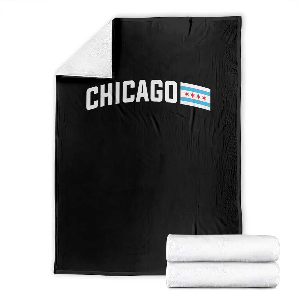Sweet Chicago Flag Red Six Pointed Stars Throw Blanket TS14 Black Print Your Wear