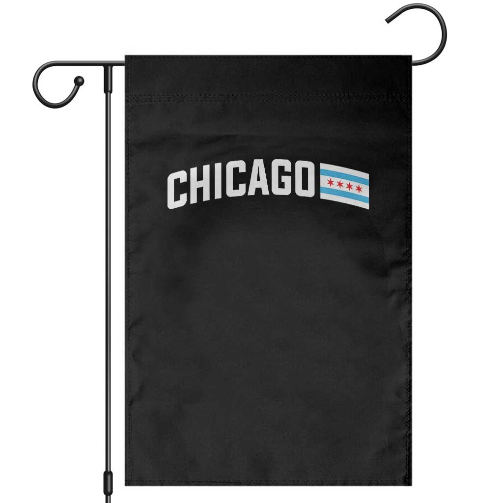 Sweet Chicago Flag Red Six Pointed Stars Garden Flag TS14 Black Print Your Wear