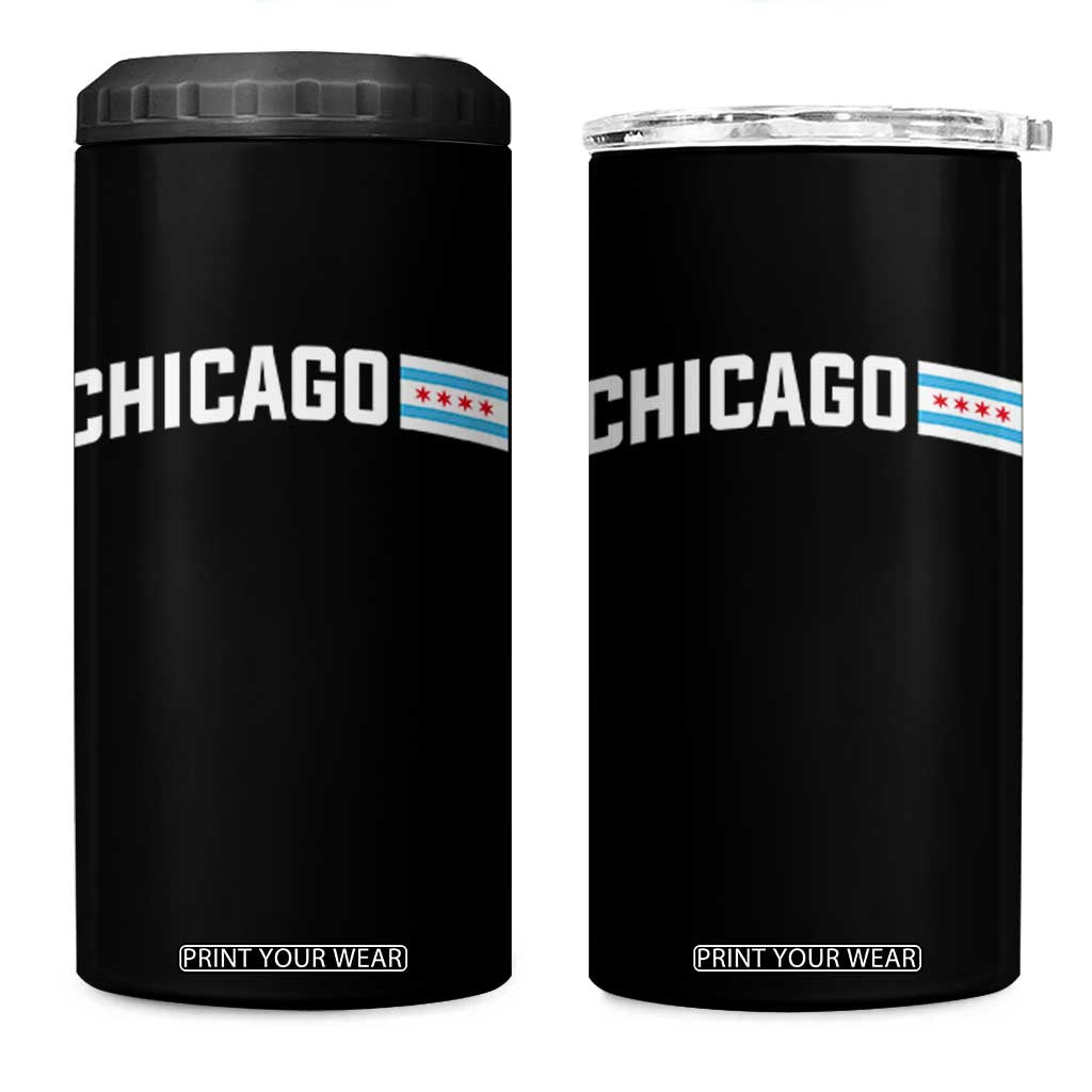Sweet Chicago Flag Red Six Pointed Stars 4 in 1 Can Cooler Tumbler TS14 One Size: 16 oz Black Print Your Wear