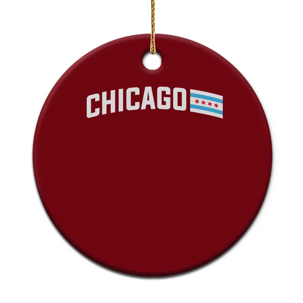 Sweet Chicago Flag Red Six Pointed Stars Ceramic Ornament TS14 1pc Red Print Your Wear