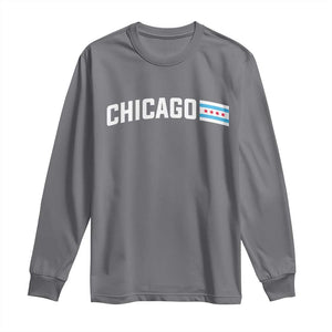 Sweet Chicago Flag Red Six Pointed Stars Long Sleeve Shirt TS14 Charcoal Print Your Wear