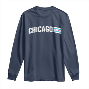 Sweet Chicago Flag Red Six Pointed Stars Long Sleeve Shirt TS14 Navy Print Your Wear