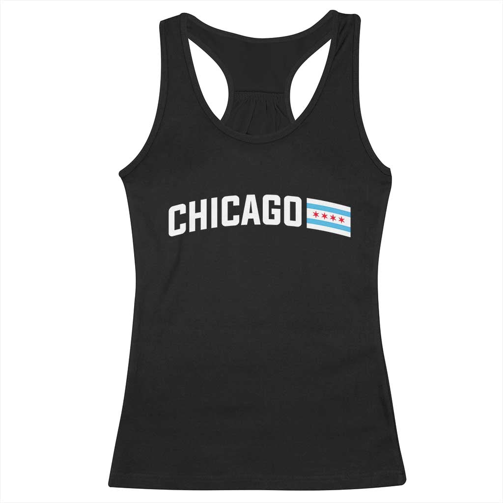 Sweet Chicago Flag Red Six Pointed Stars Racerback Tank Top TS14 Black Print Your Wear
