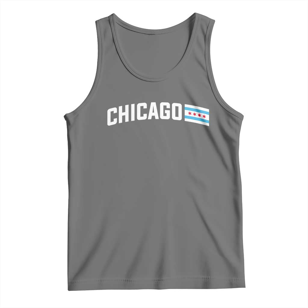 Sweet Chicago Flag Red Six Pointed Stars Tank Top TS14 Black Heather Print Your Wear