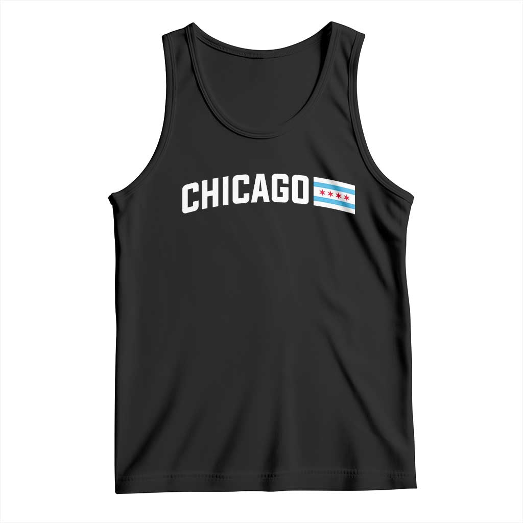 Sweet Chicago Flag Red Six Pointed Stars Tank Top TS14 Black Print Your Wear