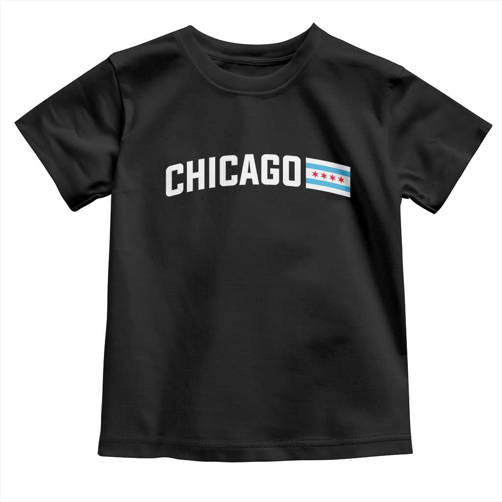 Sweet Chicago Flag Red Six Pointed Stars Toddler T Shirt TS14 Black Print Your Wear
