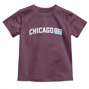 Sweet Chicago Flag Red Six Pointed Stars Toddler T Shirt TS14 Maroon Print Your Wear